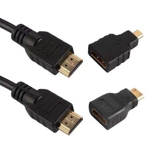 Imagem de 3 em 1 CABO HDMI, DE BORRACHA, COM ADAPTADORES