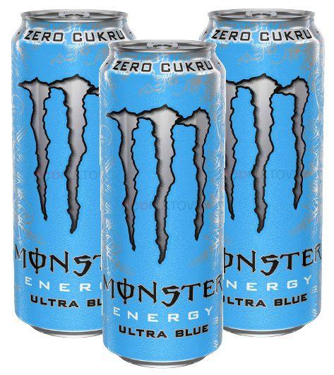 3 Energético Monster Ultra Blue Zero Cukru Importado 500ml - Bebida ...