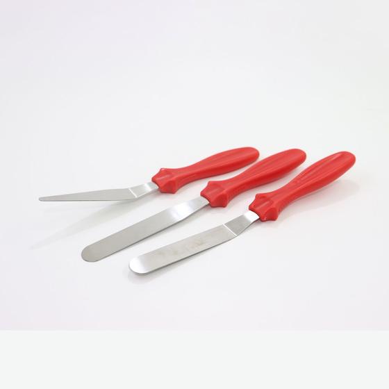 Imagem de 3 Espátulas Para Bolo Inox Confeiteiro Ganachear Confeitaria