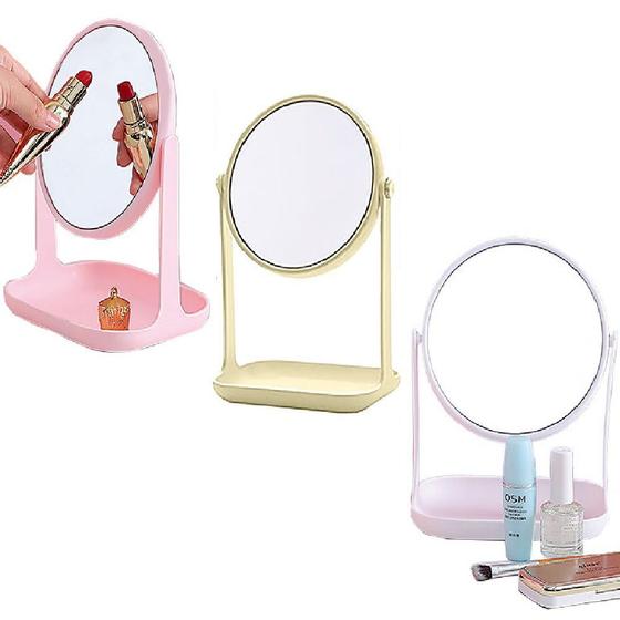 Imagem de 3 Espelho de Mesa Redondo Com Zoom e Suporte para Maquiagem