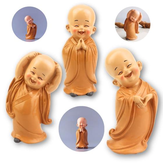 Imagem de 3 Estatuas Esculturas Buda Mini Cultura Figura Budista 