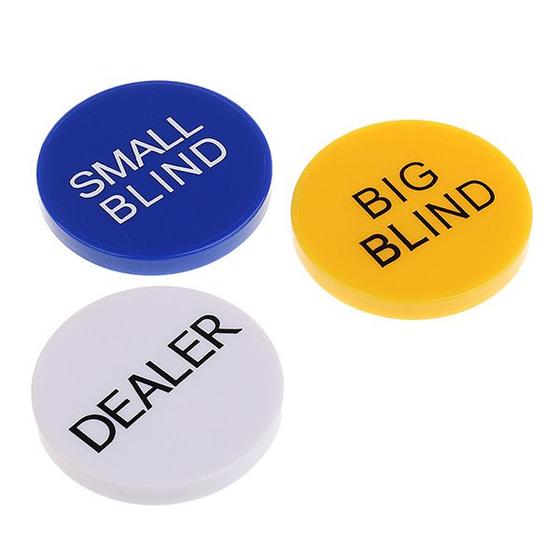 Imagem de 3 Fichas Para Poker Dealer, Big Blind, Small Blind, Botão Dealer