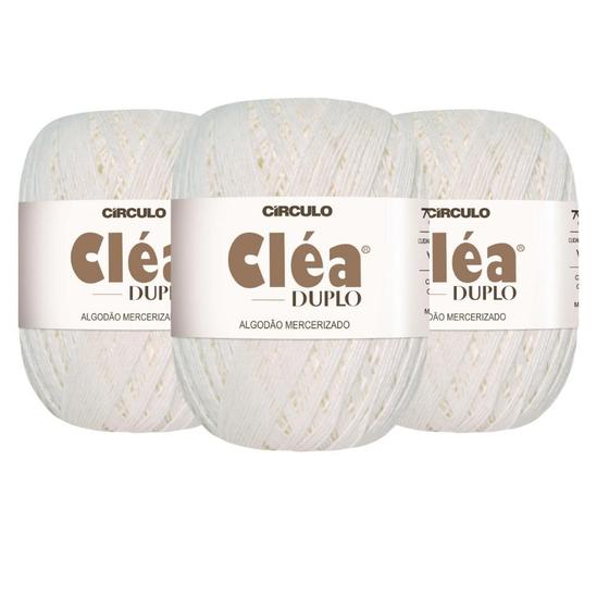 Imagem de 3 Fios Circulo Clea Duplo 8/4 Com 100g Croche - Cor 8001 - Branco