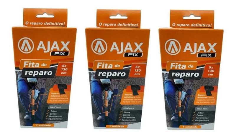 Imagem de 3 Fita Para Reparos E Consertos Em Geral Fita Dura - 1,30 Mt