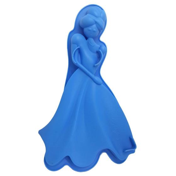 Imagem de 3 Forma de Silicone Para Doces Torta Pudim Bolo Cozinha Princesa Azul (sili-9)