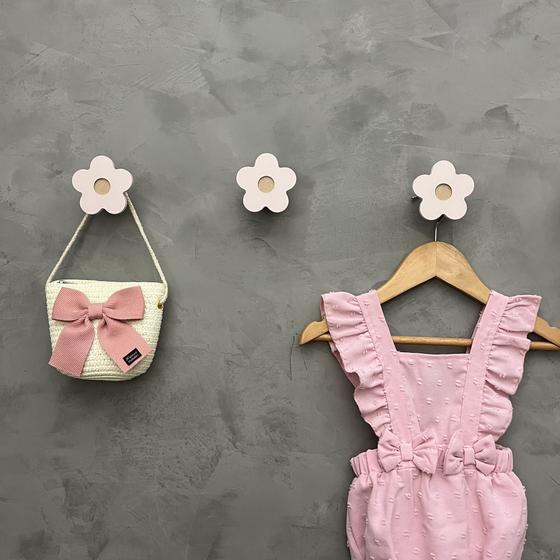 Imagem de 3 Ganchos de parede infantil menina decoração formatos rosa