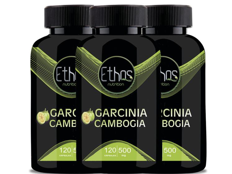 Imagem de 3 Garcinia Cambogia 500mg - 120 Capsulas - Ethos Nutrition