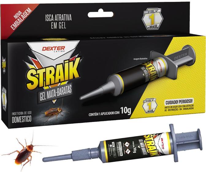 Imagem de 3 Gel Mata Baratas Straik Isca Atrativa Eficaz Seringa 10g