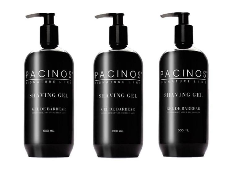 Imagem de 3 Gel Pacinos Shaving Gel de Barbear Refrescante 500ml