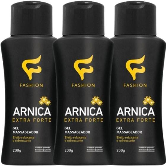 Imagem de 3 Gel para Massagem Fashion Cosméticos Arnica Extraforte Frasco 200g