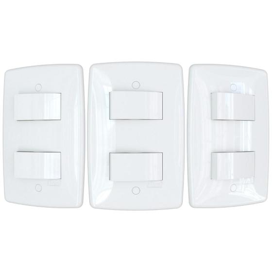 Imagem de 3 Interruptores de Luz Duplo Paralelo Three Way Branco Finesse+ B.lux