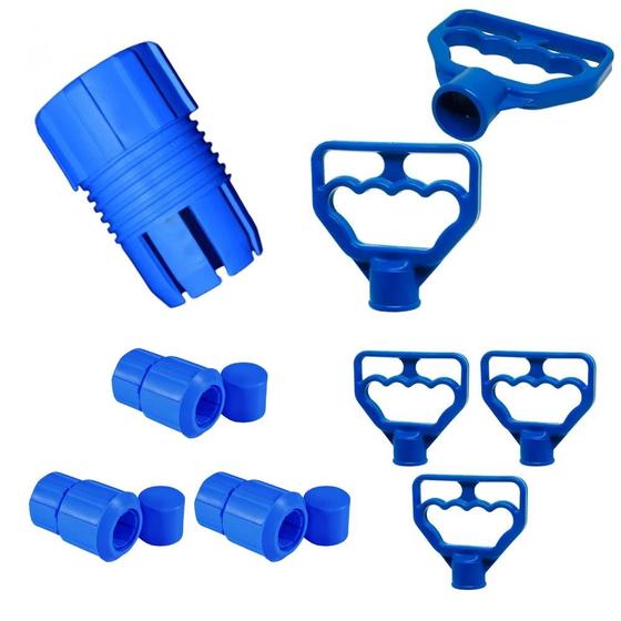 Imagem de 3 Itens Reposicao Trava Rapida + 3 Manoplas Cabo Telescopico Retratil Kit