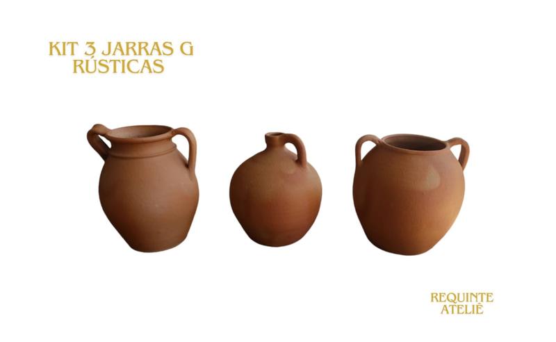 Imagem de 3 Jarras Decorativas Rústicas Tamanho G Envio Imediato