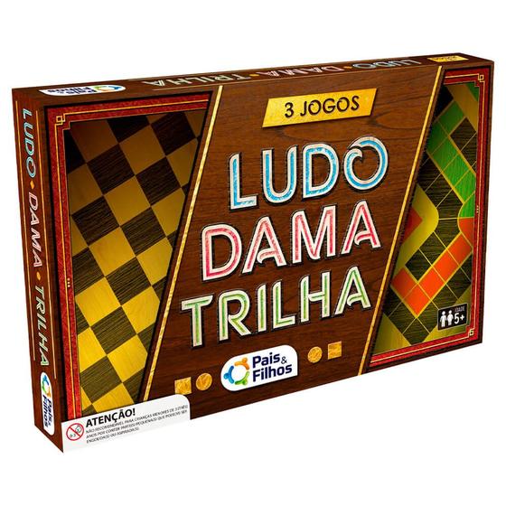 Imagem de 3 Jogos Ludo - Dama - Trilha  Pais e Filhos