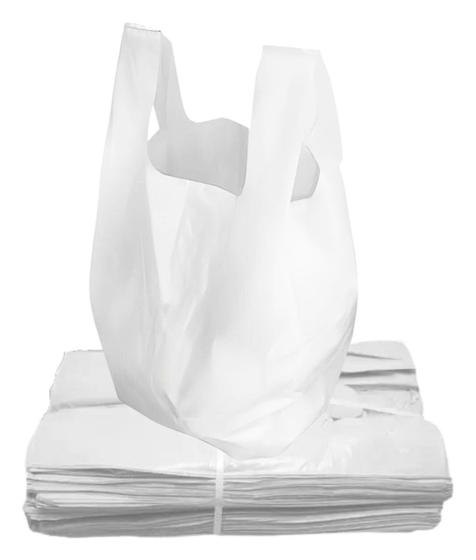 Imagem de 3 kg  sacolas branca reciclada diversas medidas reforçada