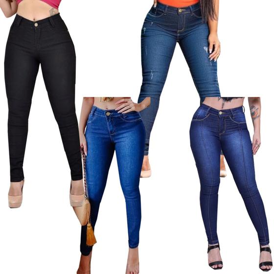 Imagem de 3 Kit Calças Modelos Jeans Cintura Alta