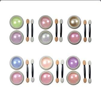 Imagem de 3 Kit Pó Efeito Cromado p/ Unha com 2 Un cada Cores Sortidas