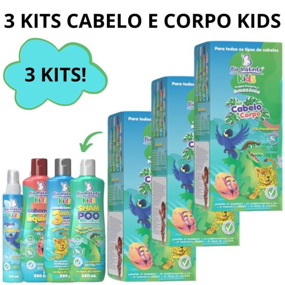 Imagem de 3 Kits Higiene Recém Nascido e Crianças Kit Cabelo e Corpo!!