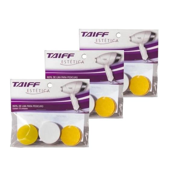 Imagem de 3 Kits Refil De Lixas Para Pedicuro Soft Feet Taiff 10 Lixas