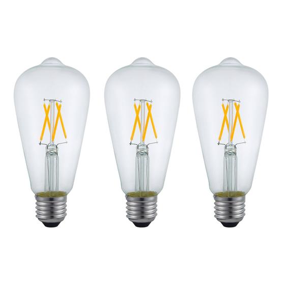 Imagem de 3 Lâmpada Filamento LED 4W ST64 2400K Decorativa Alu98