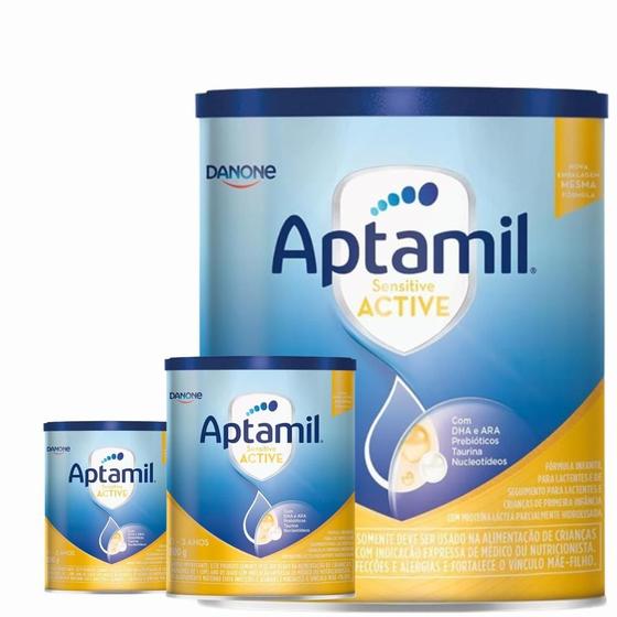 Imagem de 3 latas- Aptamil Sensitive ACTIVE Fórmula Infantil em pó-Danone-800GR