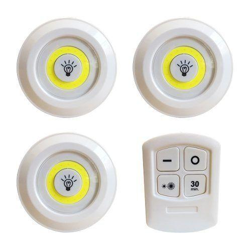 Imagem de 3 luminaria spot led potente sem fio com controle remoto