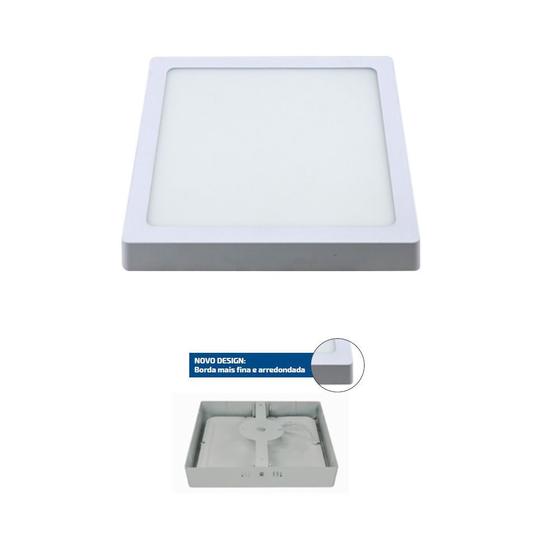 Imagem de 3 Luminárias Led Painel 6W Quadrado Sobrepor Luz Fria 6500K