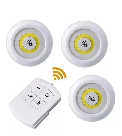 Imagem de 3 Luminárias Led Spot Com Controle Remoto Sem Fio Armário - Q. Led