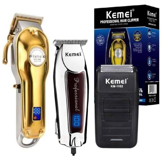 Imagem de 3 Maquinas Kemei Profissional Corte Acabamento Shaver