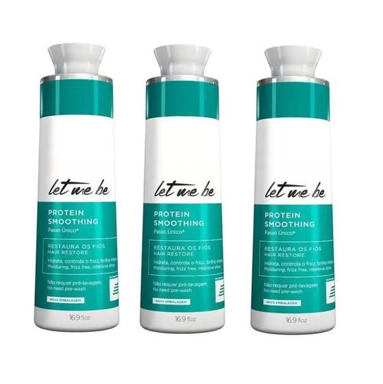 Imagem de 3 Máscaras Redutoras Let Me Be Protein Smoothing 1l