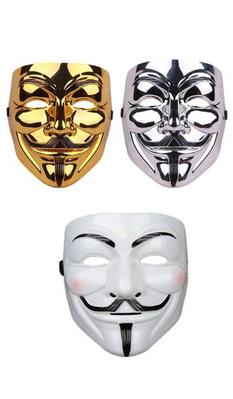 Imagem de 3 Máscaras V De Vingança Anonymous Halloween Festa Fantasia