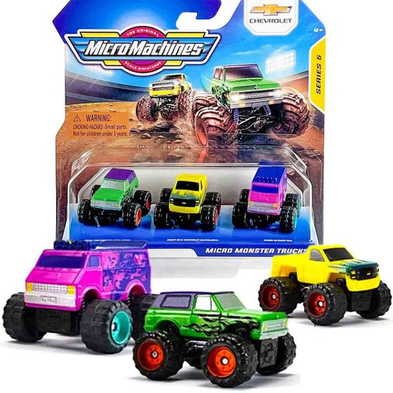 Imagem de 3 Mini Carrinhos Micro Machines Monster Trucks - Hasbro 3050