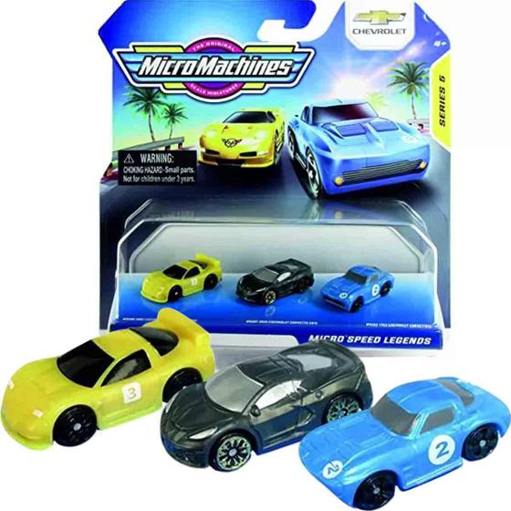 Imagem de 3 Mini Carrinhos Micro Machines Speed Legends - Hasbro 3050