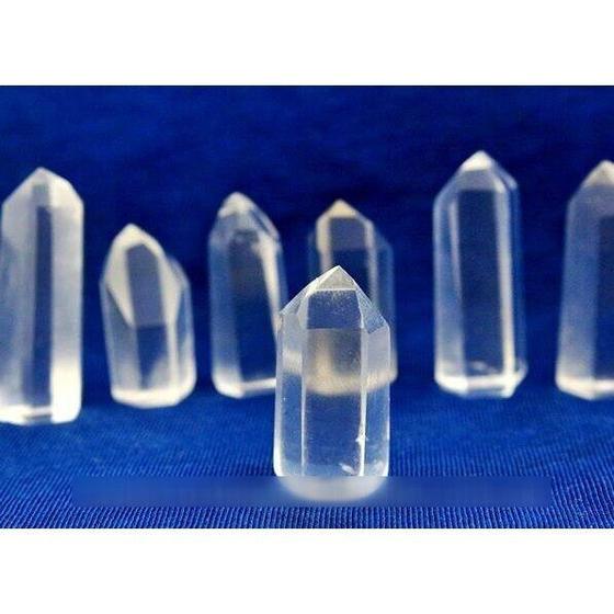 Imagem de 3 Mini Ponta Cristal Lemurian Gerador Sextavado 2,5cm