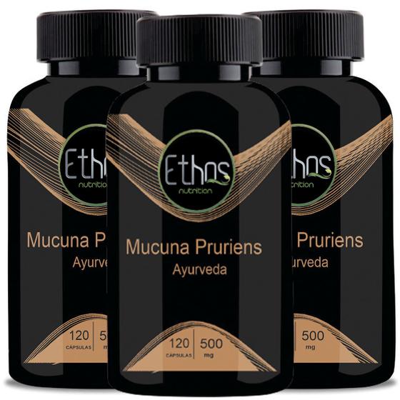 Imagem de 3 Mucuna Pruriens 500mg 360 Cápsulas - Ethos Nutrition