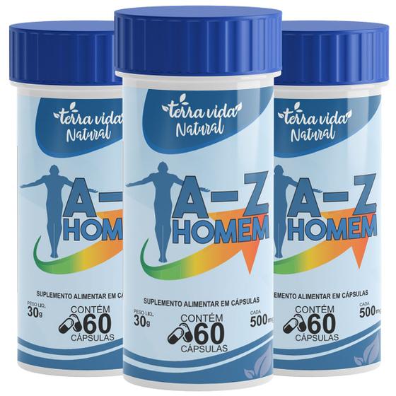 Imagem de 3 Multivitamínico A-Z Homen 60 cápsulas