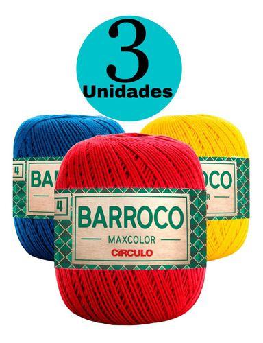Imagem de 3 Novelos Barbante Barroco Maxcolor 200g Nº4 Escolha Sua Cor