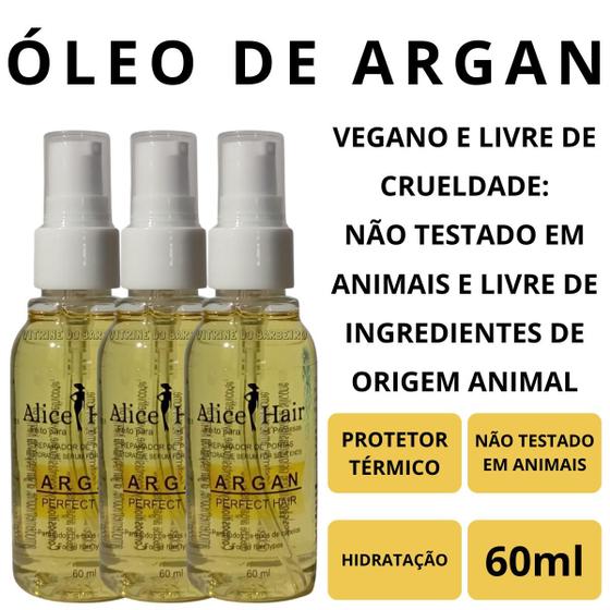 Imagem de 3 Óleo De Argan Hidratação Nutrição Capilar Proteção Térmica