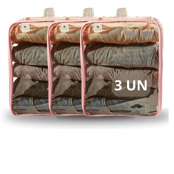 Imagem de 3 Organizador de Guarda Roupa Meias Tênis Chinelos Camisa PVC Imperméavel C/alça 