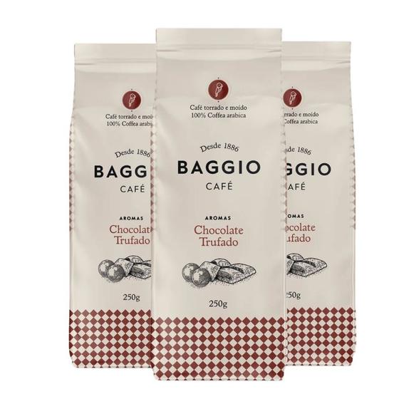 Imagem de 3 Pacotes de Café Baggio aroma Chocolate Trufado 250g