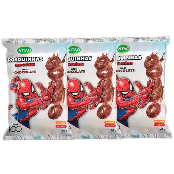 Imagem de 3 Pacotes Disney Rosquinha sem Glúten Sabor Chocolate 60g - Vitao