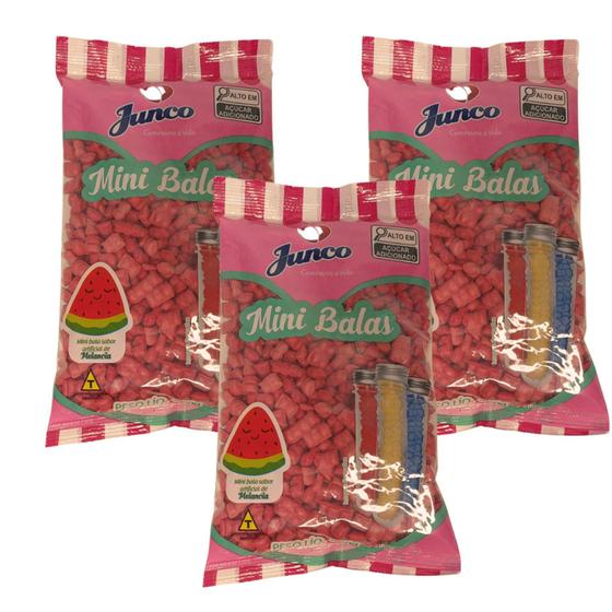 Imagem de 3 Pacotes Mini Bala de Coco 400g Junco Sabores Decoração Tubetes