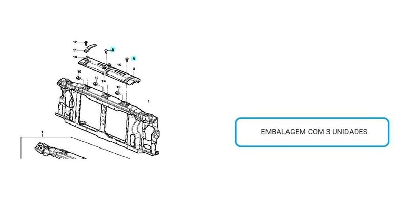 Imagem de 3 Parafusos Defletor Superior Radiador S10/blazer Gm93335307