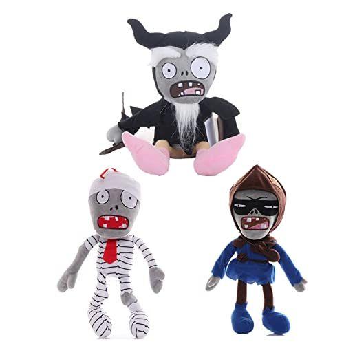 Imagem de 3 PCS Plantas VS Múmia Pelúcia 1 2 Stuffed Zombies Set Toy Mummy Zombie PVZ Plushies Figura Soft Doll Novo