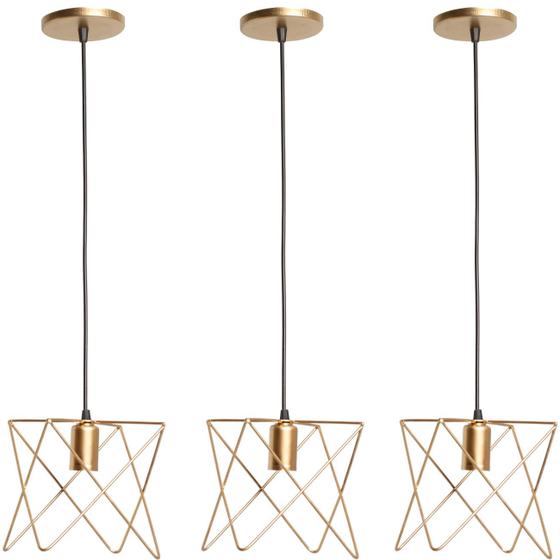 3 Pendente Aramado Estrela Lustre de Teto Luminária industrial Estilo
