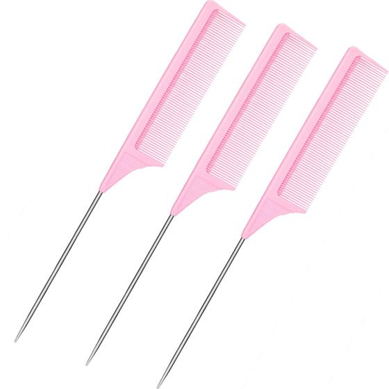 Imagem de 3 Penteados Leinuosen de Fibra de Carbono Rosa Resistente ao Calor