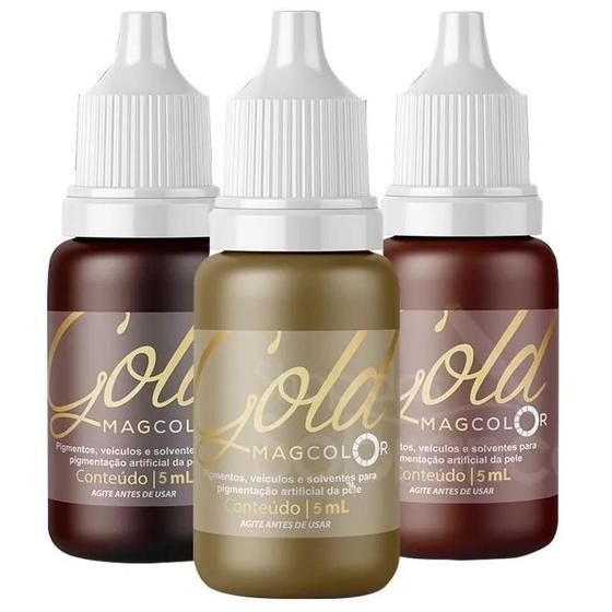 Imagem de 3 Pigmentos Mag Color Gold Castanho 5ml - Escolha as Cores