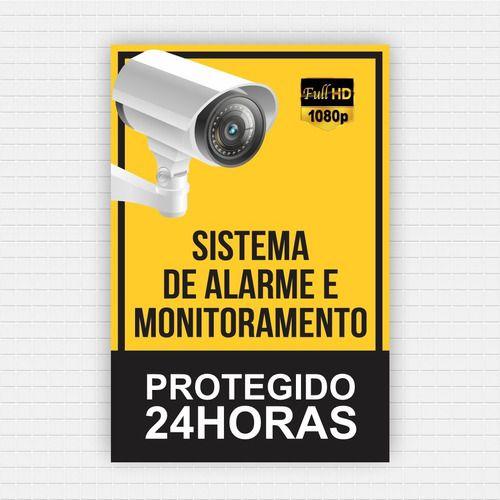 Imagem de 3 Placas De Segurança -alarme E Monitoramento 24 Horas 20x3