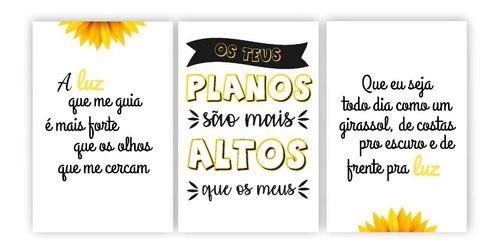 Imagem de 3 Placas Quadros Decorativos 20x30 Mdf Frases Motivacional