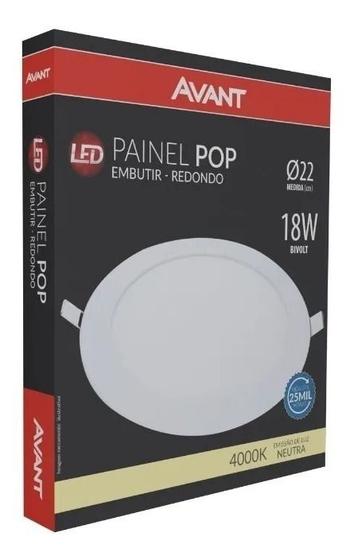 Imagem de 3 Plafon Painel Led Redondo Embutir 18w Branco Neutro 4000k